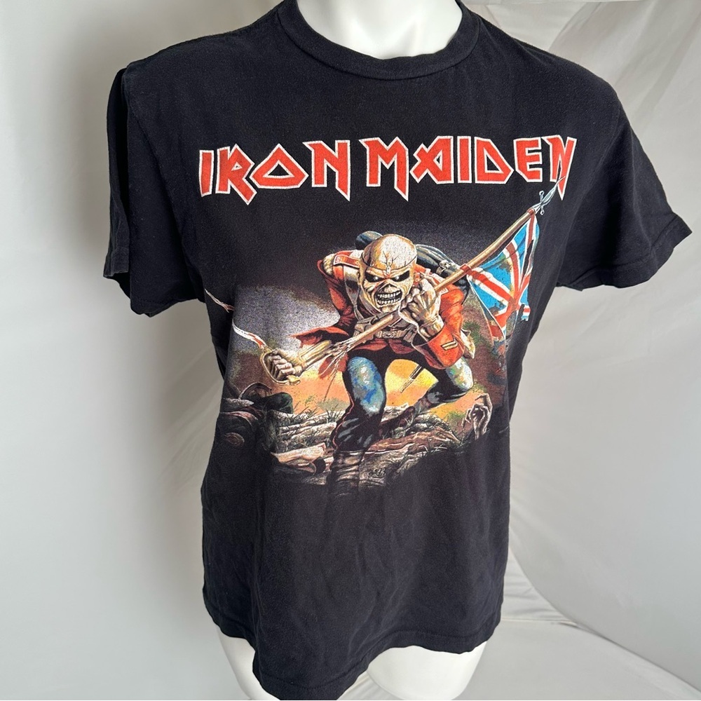 Pacific vintage black multicolor Iron Maiden crew neck short sleeve t-shirt